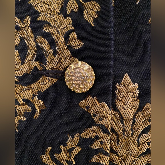 Carole Little black and gold long jacket w/crystal buttons in size 8. NWT - Picture 6 of 15